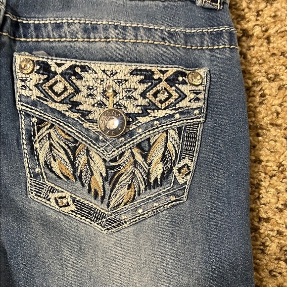 Emma Rae Women's Classic Blue Flare Jeans - Picture 6 of 6